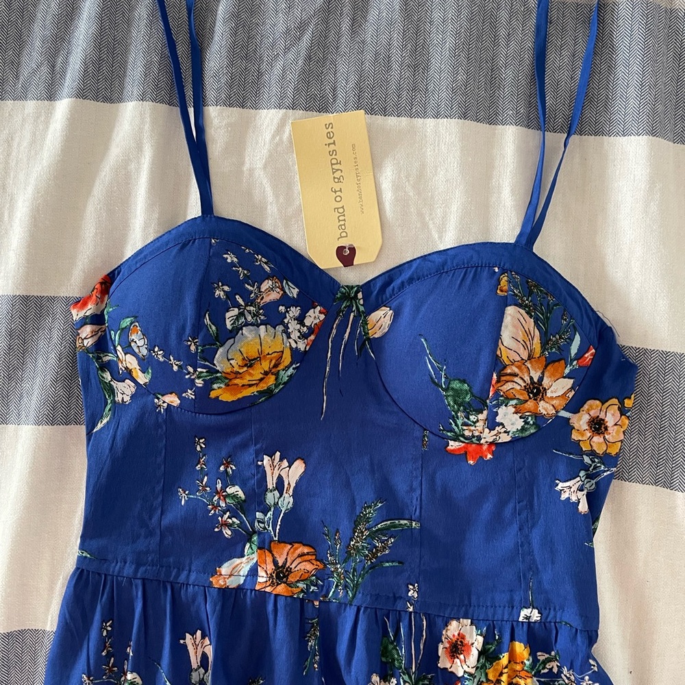 Band of Gypsies Blue Floral Dress